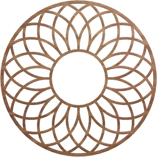Ekena Millwork Cannes Wood Fretwork Pierced Ceiling Medallion, Walnut, 32"OD x 11"ID x 1/4"T CMWP32X32X0250CNWA - main